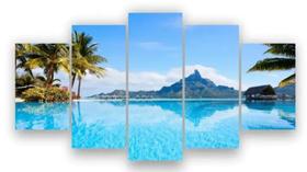 Kit Quadros Decoração 5 pçs bora bora praia "