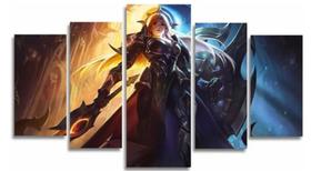 Kit Quadros Decoração 5 pçs leona lunar league of legends solar