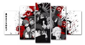 Kit Quadros Decoração 5 pçs Naruto Shippuden Akatsuki"