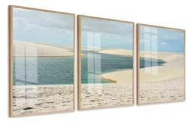 Kit Quadros Decoração 5 pçs Paisagem Lençóis Maranhenses"