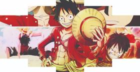 Kit Quadros Decoração Anime One Piece Luffy Chapeu De Palha"