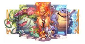 Kit Quadros Decoração Ash Pokemons Primeira Geração"