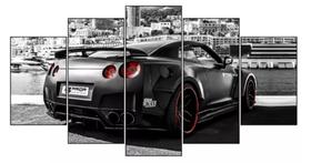 Kit Quadros Decoração Carro Gtr Nissan 5 Preto" Kit Quadros Decoração Carro Gtr Nissan 5 Preto"