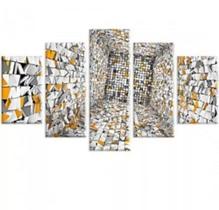 Kit Quadros Decoração Cubos Mosaico "