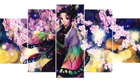 Kit Quadros Decoração Demon Slayer Kimetsu Shinobu Kocho Flores" Kit Quadros Decoração Demon Slayer Kimetsu Shinobu Kocho Flores"