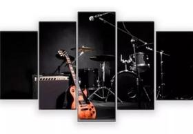 Kit Quadros Decoração Guitarra E Bateria" Kit Quadros Decoração Guitarra E Bateria"