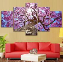 Kit Quadros Decoração Ipe Roxo Arvore"
