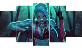 Kit Quadros Decoração Jinx League Of Legends Game" Kit Quadros Decoração Jinx League Of Legends Game"