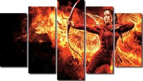 Kit Quadros Decoração Jogos Vorazes Fenix Fogo"