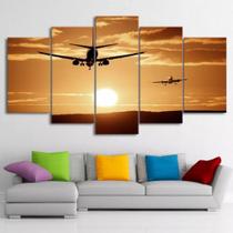 Kit Quadros Decoração Painel Decorativos Aviao"