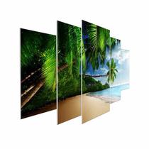 Kit Quadros Decorativo Olph Decor Praia No Litoral 5 Peças