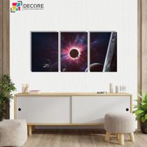 Kit Quadros Decorativos 3 Peças 40x60 Explosão Universo Céu