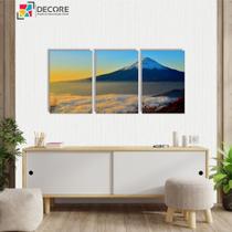 Kit Quadros Decorativos 3 Peças Natureza Monte Fuji Japão