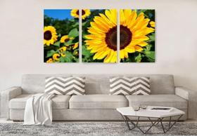 kit quadros decorativos 3 peças Sunflowers"