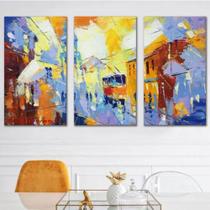 Kit Quadros Decorativos Cidade Abstrata Kit Quadros Decorativos Cidade Abstrata