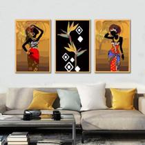Kit Quadros Decorativos Cultura Africana - Arte Quadro - NEYRAD