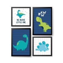 Kit Quadros Decorativos Infantis Dinossauro Be Brave Kit Quadros Decorativos Infantis Dinossauro Be Brave