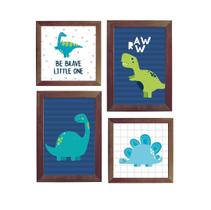 Kit Quadros Decorativos Infantis Dinossauro Be Brave Kit Quadros Decorativos Infantis Dinossauro Be Brave