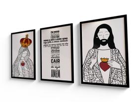 Kit quadros decorativos - Maria e Jesus