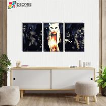 Kit Quadros Decorativos Máscara Ilustrações 3 Peças 40x60