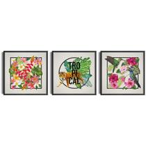 Kit Quadros Decorativos Pintura Tropical Fauna Vibrante