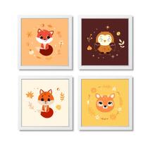 Kit Quadros Decorativos Quarto Infantil Animais do Bosque Kit Quadros Decorativos Quarto Infantil Animais do Bosque