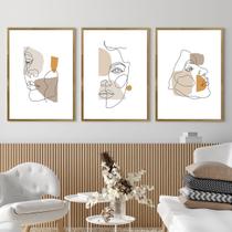 Kit Quadros Decorativos Silhueta Femininas Faces Mold Mel