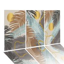 Kit Quadros Decorativos Trio Flores Abstrato Arte 122x60cm Mdf 3mm Sala Quarto Religião