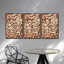 Kit Quadros Decorativos Vinho E Rolhas