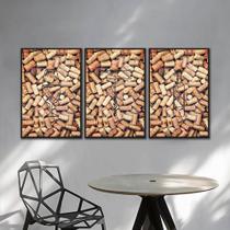 Kit Quadros Decorativos Vinho E Rolhas
