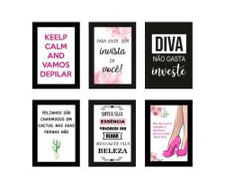 Kit Quadros Depilação Salão Estética Pernas 6 Peças 20x28cm Kit Quadros Depilação Salão Estética Pernas 6 Peças 20x28cm