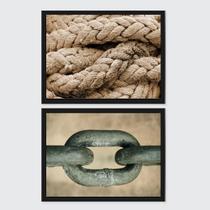 Kit Quadros Fotografias Corda E Corrente 45X34Cm - 2 Peças