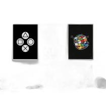 Kit Quadros Gamer Cubo Mágico Tetris 33X24Cm 3 Peças