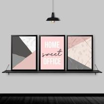 Kit Quadros Home Office Feminino Rosa 33X24Cm 3 Peças Kit Quadros Home Office Feminino Rosa 33X24Cm 3 Peças