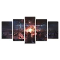Kit Quadros Mosaico Apocalipse Teen Cidade Nuclear Explosão Raios Kit Quadros Mosaico Apocalipse Teen Cidade Nuclear Explosão Raios