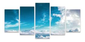 Kit Quadros Mosaico Decorativo Ceu Nuvens Atmosfera