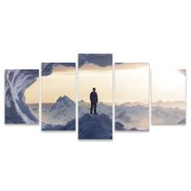 Kit Quadros Mosaico Sala Gelo Caverna Horizonte Homem Pensando Montanhas Kit Quadros Mosaico Sala Gelo Caverna Horizonte Homem Pensando Montanhas