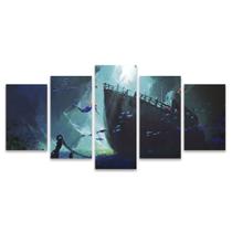 Kit Quadros Mosaico Verde Âncora Navio Sereia Naufrágio Fundo do Mar Peixes Kit Quadros Mosaico Verde Âncora Navio Sereia Naufrágio Fundo do Mar Peixes