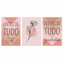 Kit quadros para sala quarto cozinha escritório gratidão
