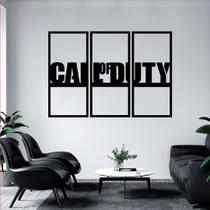 Kit Quadros Vazados Painel 3 Partes Decorativo Call Of Duty Gammer Jogos Decoração de Ambiente Sala Quarto