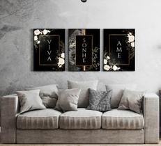 Kit Quadros Viva Sonhe Ame Decorativo