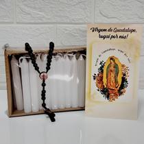 Kit Quaresma 40 velas + Folheto + Terço Nossa Senhora de Guadalupe