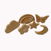 Kit Quarto Bebê Criança 6 Peças Mdf Cru Para Decorar