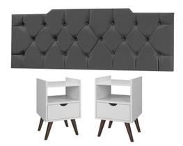 Kit Quarto Casal Cabeceira 1.40cm e 2 Mesas De Cabeceira Alice-Jc Moveis Kit Quarto Casal Cabeceira 1.40cm e 2 Mesas De Cabeceira Alice-Jc Moveis