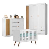 Kit Quarto Infantil Bebê Ayla Cômoda Guarda Roupa Berço Mini Cama Branco -Phoenix Baby Kit Quarto Infantil Bebê Ayla Cômoda Guarda Roupa Berço Mini Cama Branco -Phoenix Baby