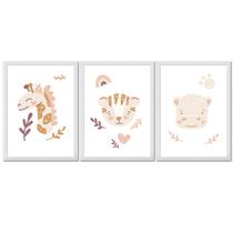 Kit Quarto Infantil Bebê Quadros com Moldura Astronauta Infantil Oração Maternidade Ursinhos Anjos