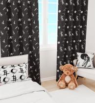 Kit Quarto Infantil Estrelado Astronauta Preto e Branco - 3 Itens