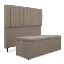 Kit quarto mavi cabeceira + recamier suede capuccino 195cm Kit quarto mavi cabeceira + recamier suede capuccino 195cm