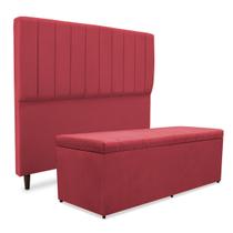 Kit quarto mavi cabeceira + recamier suede vermelho 160cm Kit quarto mavi cabeceira + recamier suede vermelho 160cm