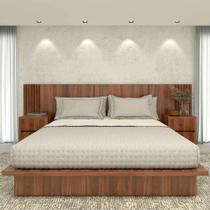 Kit Quarto MDF Sob Medida Com Cabeceira King 3,50m e 2 Mesas